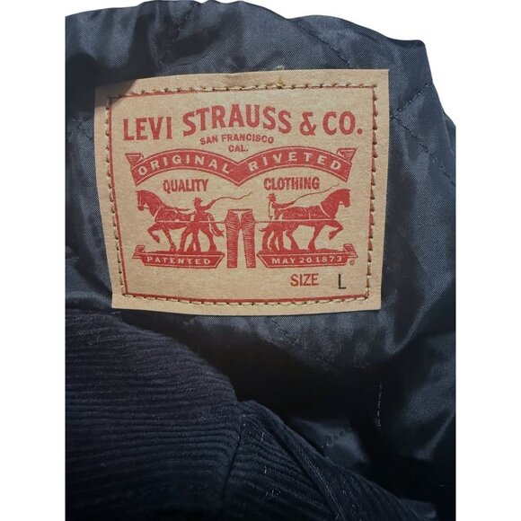 Levi Strauss Women Corduroy Crop Trucker Jacket With Sherpa Collar Size L NWT - Picture 5 of 8